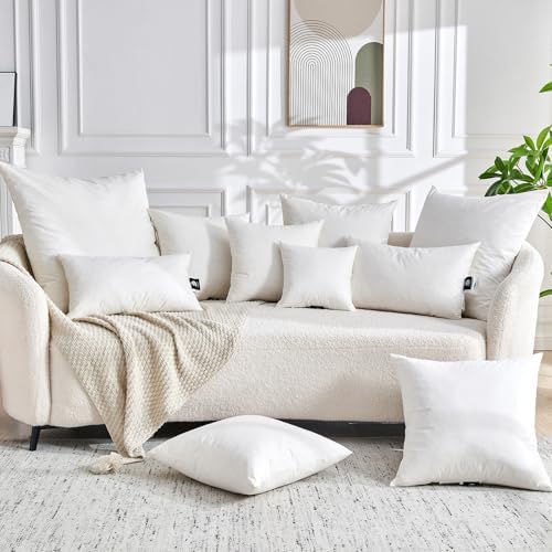 TOPGREEN Feather Down Throw Pillow Inserts 18 x 18, Set of 2, 100%
