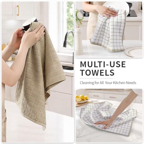 Kitinjoy Premium Kitchen Towels (16"x 28", 8 Pack), Large 100% Cotton