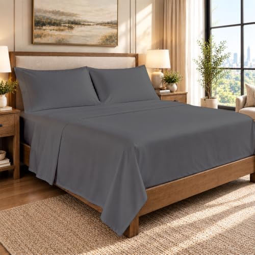 TEXAS LINEN CO. Egyptian Cotton King Size Sheets Set – Everyday