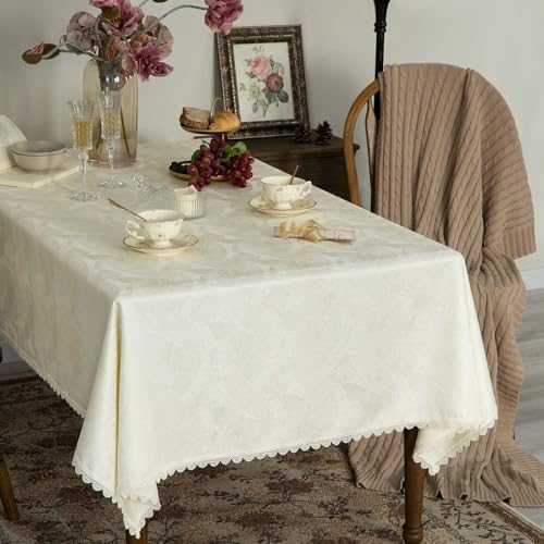 GLORY SEASON Textured Rectangle/Oblong Tablecloth Jacquard Fabric