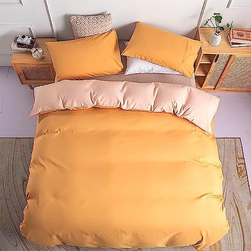Bedding 3 Pieces Duvet Cover Set,Beige and Khaki Soft Microfiber