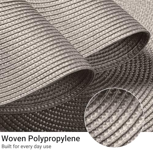 FunWheat Round Braided Placemats Set of 8 Table Mats for Dining Tables