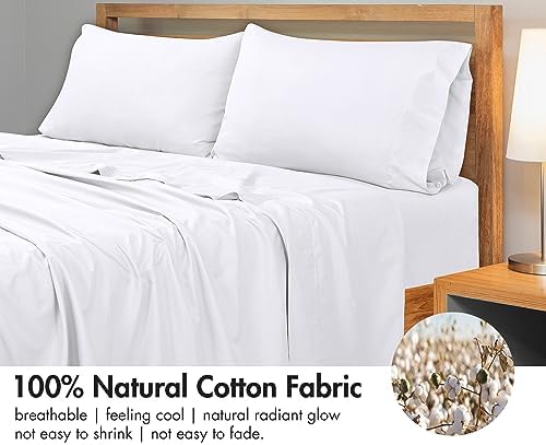Royale Linens 300 Thread Count 100% Cotton Full Size Flat Sheet - Soft