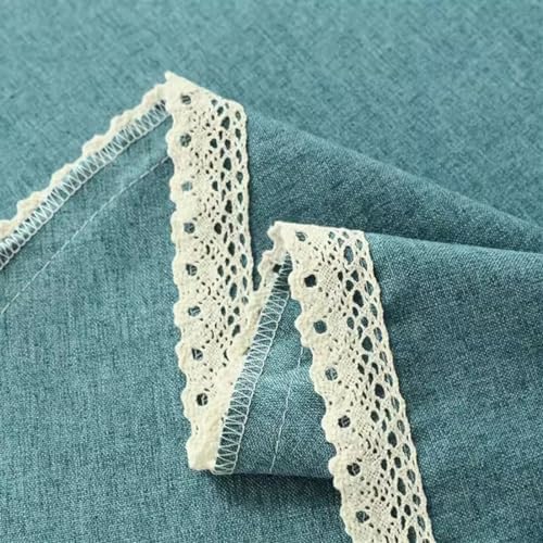 Linen Round Tablecloth Modern Style Solid Color Dust-Proof Table Cover