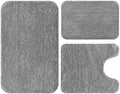 Ultra Soft Microfiber Bathroom Rug Set 3 Pieces - Non Slip Quick Dry