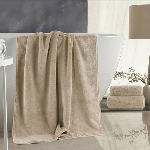 MICROFI Ring Spun Terry Microfiber Bath Towel Set, 3 Piece, Oversize