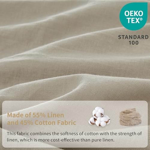 BISELINA Linen Sheet French Flax Flat Sheet Only 55% Euro Linen 45%