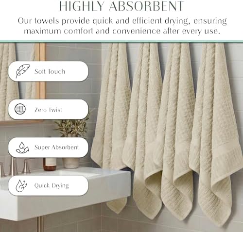 Home Weavers Willow Collection Wash Cloths Set of 50 | 100% Cotton