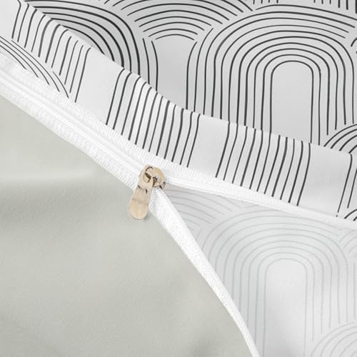 Manfei Modern Geometric Abstract Duvet Cover Set Boho Mid Century