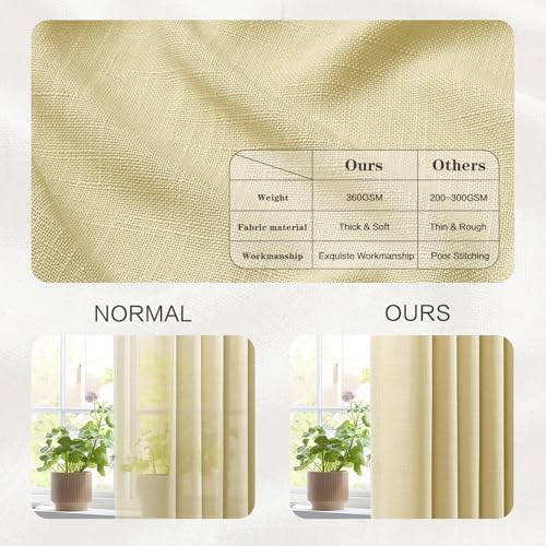 YZ HOME Grey Beige 108 Inch Curtains Pinch Pleated Curtain for Living