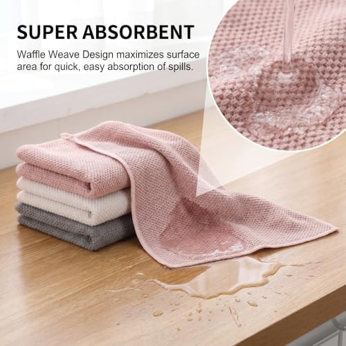 100% Cotton Waffle Weave Kitchen Dish Cloths, 3-Pack