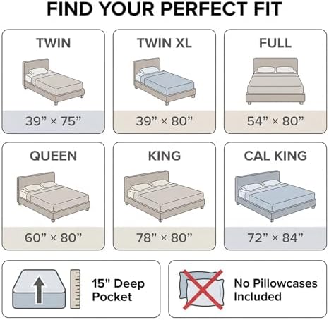Waffle Weave King Fitted Sheet Deep Pocket 15" - Ultra Soft Textured