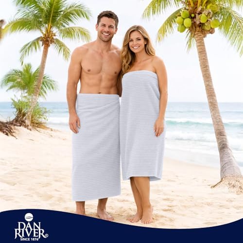 DAN RIVER Ribbed Extra Large Bath Sheets Pack of 2, 35 x 70 Inches