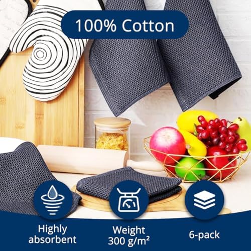 Cotton Dish Cloths for Washing Dishes, Ultra Soft Absorbent Quick
