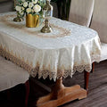 ARTABLE Oval Lace Tablecloth Light Brown Vintage Farmhouse