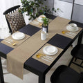Brown Farmhouse Table Runner and Placemats for Dining Tables,Burlap