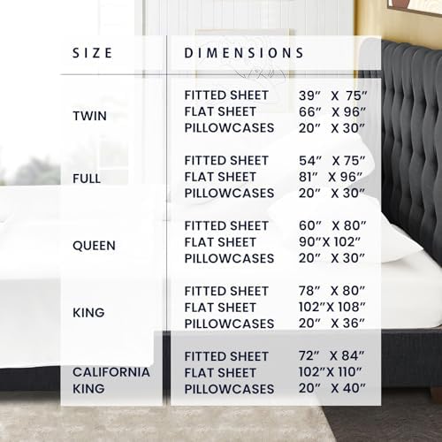 Kotton Culture Split King Sheets Sets for Adjustable Bed-Luxury