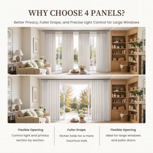 Topfinel Pinch Pleated Linen Curtains 108 Inchs Long Natural 4 Panels
