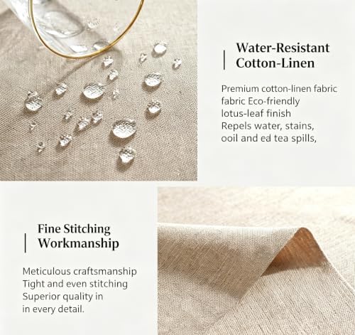 Durable Faux Linen Tablecloth with Eco-Friendly TPU Coating