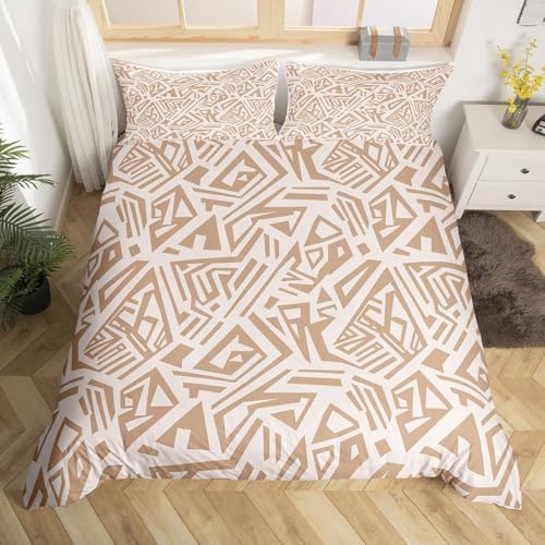 Erosebridal Light Beige Kids King Bedding Set Geometric Triangle