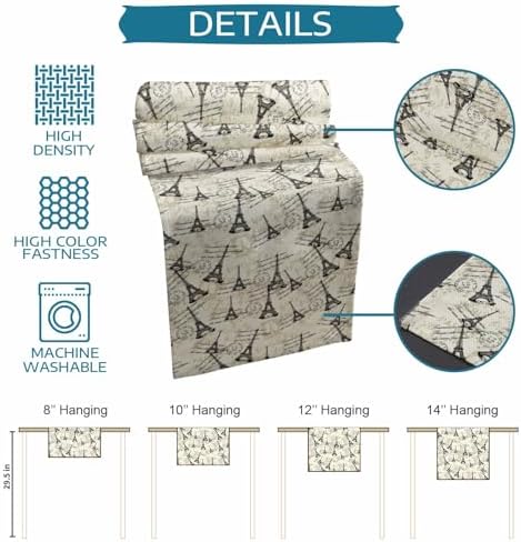 Beige Towers Table Runner and Placemats for Dining Table, Burlap