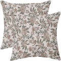 Robvobe Floral Block Print Pillow Covers 18x18 Set of 2 Vintage Flower