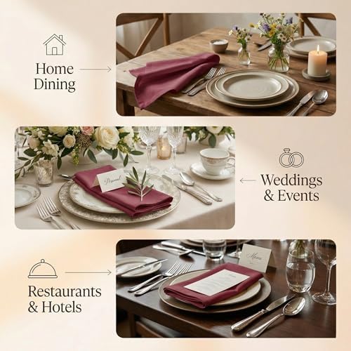 ACCENTHOME Accent Home 100% Cotton Napkins, Delicate Cloth Napkins for