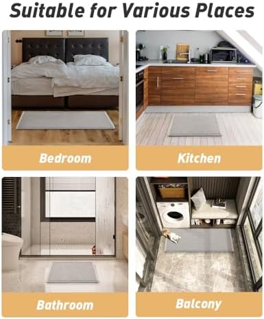 AMOAMI Upgraded Waffle Runner Rug Super Absorbent Non Slip Bath Mats