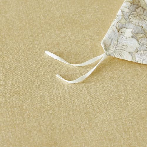 YuHeGuoJi Vintage Taupe Botanical Duvet Cover Queen 100% Cotton 3 Pcs