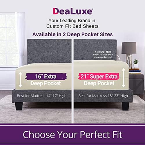 Extra Deep Pocket Cal King Bed-Sheets – 4-Piece Includes: 18”-21” Inch