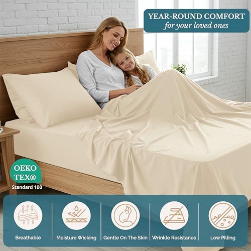 Casa Platino Soft Sheets - Pre-Washed Full Sheet Set, Fade Resistant