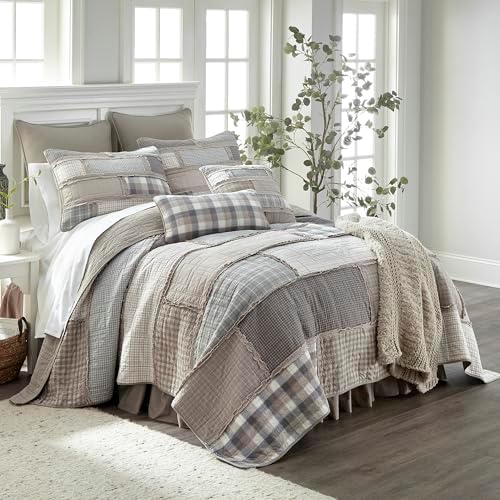 Donna Sharp Smoky Cobblestone Cotton Queen Quilt Set, 90" x 90"