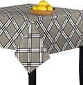 Fabric Textile Products Gray & Black Plaid Tablecloth 70"x70"