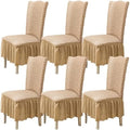 Qubjus Chair Covers for Dining Room Set of 6 Stretch Chair Slipcovers