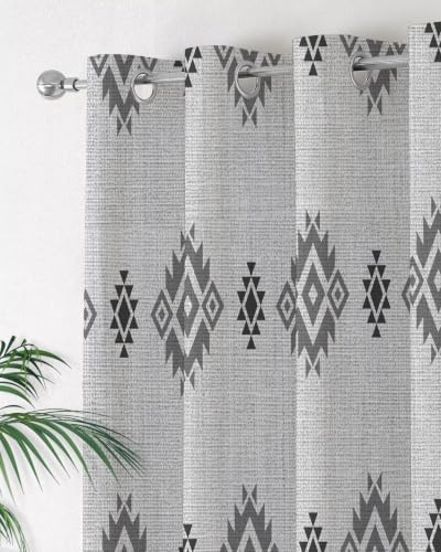 Diamond Pattern Curtains 63 inches Long for Living Room Bedroom
