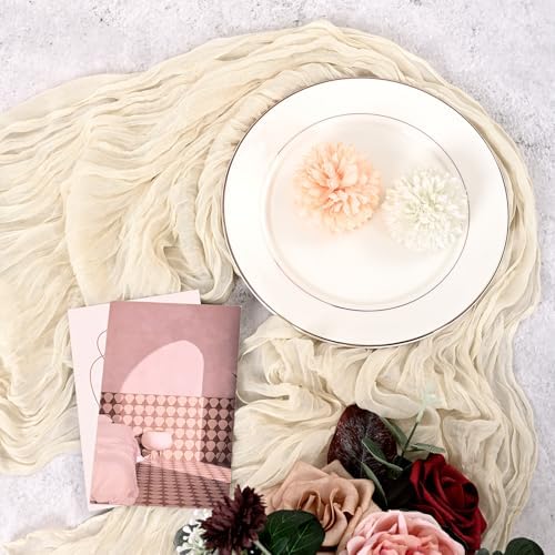 12 Pack Ivory Table Runner 20x120 inch Cheesecloth Table Runner