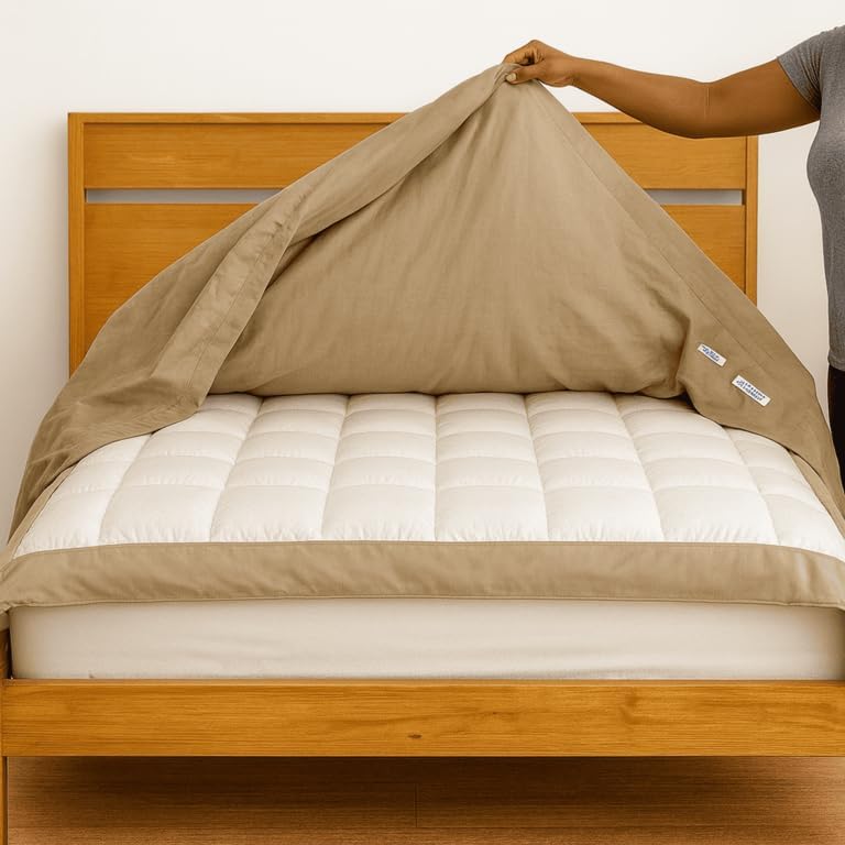 3 Sided Zipper Duvet Cover Set King Size Taupe - Microfiber Bedding