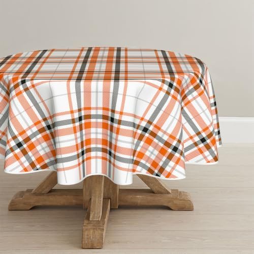 Horaldaily Halloween Tablecloth 90 x 90 Inch Round Black Yellow
