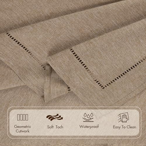Flaxen 52x70 Rectangle Polyester Linen Farmhouse Tablecloth