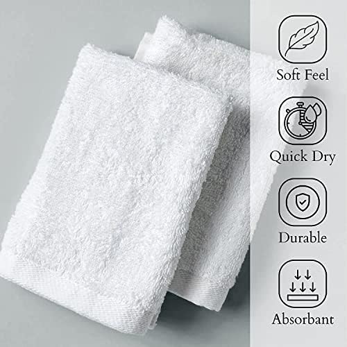 GOLD TEXTILES Wash Cloths Bulk Pack (13x13 Inches, 60 Pcs) Soft