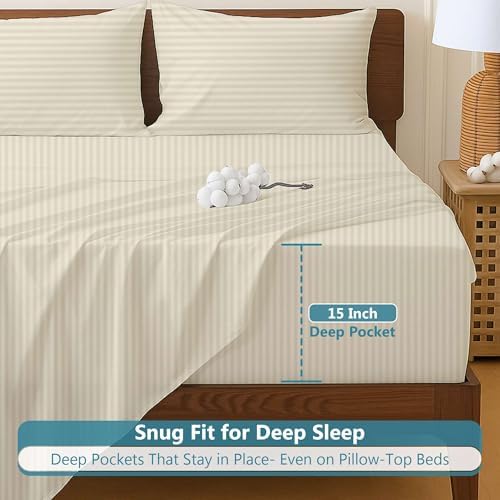 Ready To Rest 5 Piece Split King Sheets, Premium Egyptian Cotton