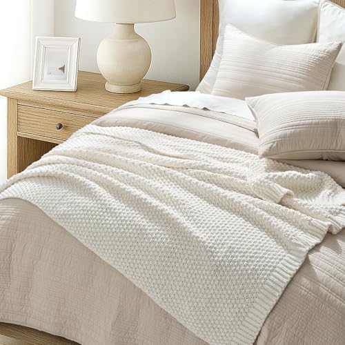 EVERGRACEHOME Chunky Chenille Knit Throw Blanket, 50 x 60, Bright