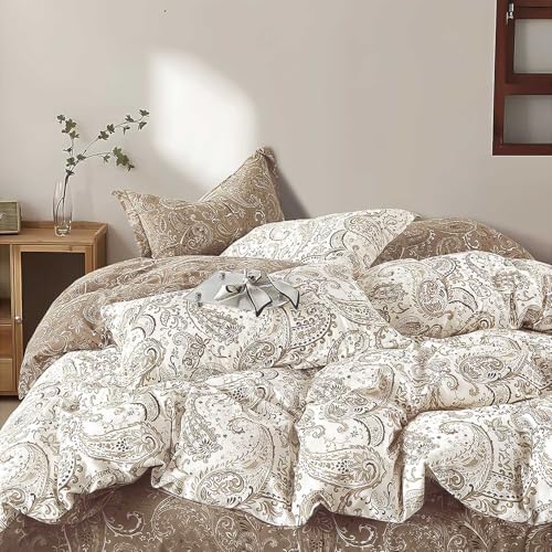 ALEISSEL 100% Natural Cotton Vintage Duvet Cover Queen Size