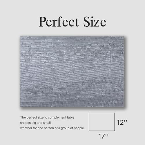 Placemats Set of 12 - Easy Clean Woven Vinyl Placemat for Dining