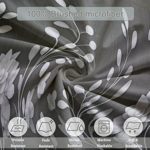 Microfiber Reversible Duvet Cover King Size - Minimalist Plants