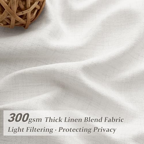 Beige White Pinch Pleated 63 Inch Length Kitchen Window Curtains Over