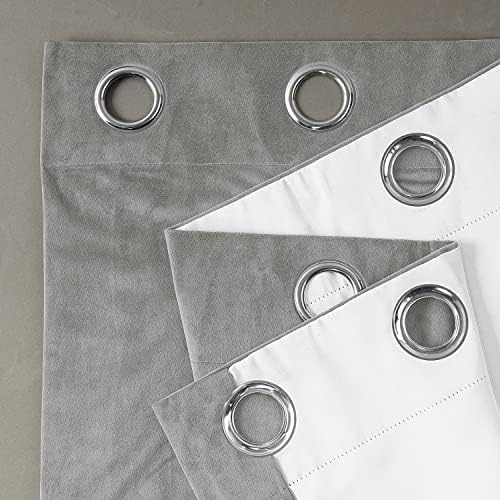 Signature Grommet Velvet Blackout Curtains (1Panel) 50W x 120L, Silver
