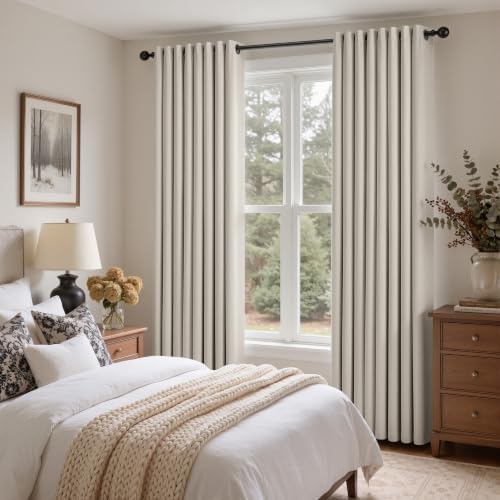 Black Out 100% Curtains Natural Ivory Bronze Grommet 96 Inch Long 2
