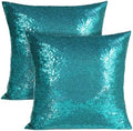 Poise3EHome 20x20inches Teal Throw Pillow Covers Sequin Decorative