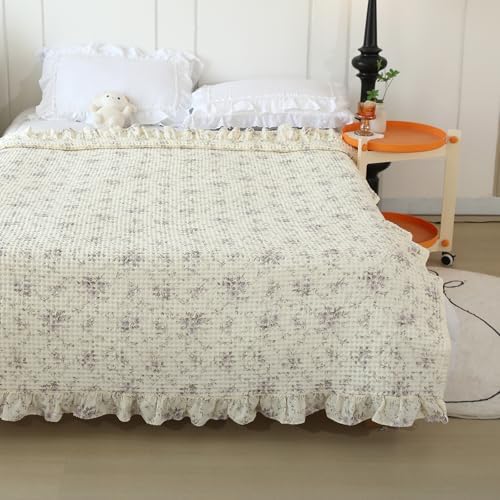 Bedding Smoke Gray 100% Cotton Blanket [Queen Size - 90x90 Inch]